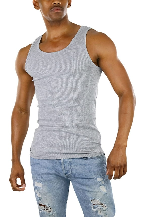 Men's A-Shirt Tank Top Muscle Shirt - Gray - 5X-Large