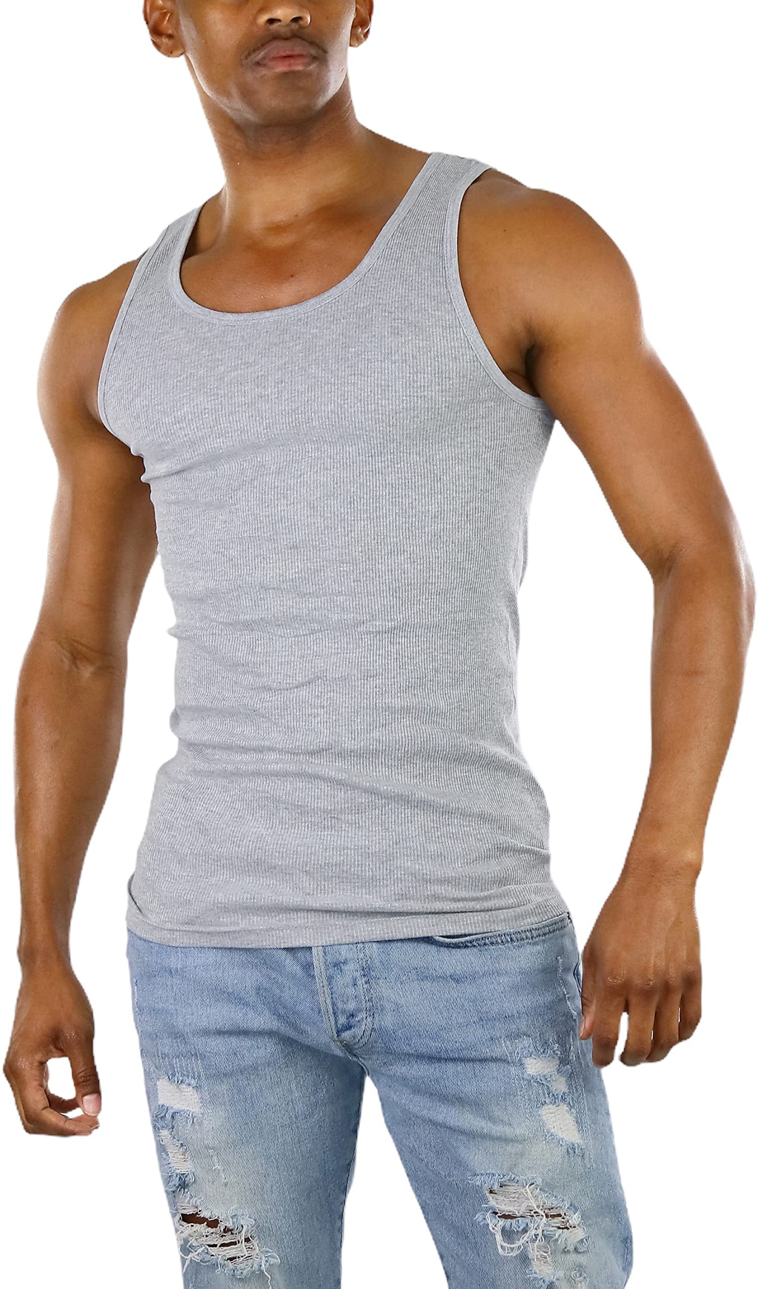 ToBeInStyle Men's AShirt Tank Top Muscle Shirt Gray Medium