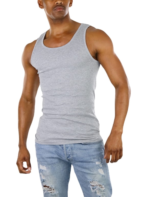 Men's A-Shirt Tank Top Muscle Shirt - Gray - Medium