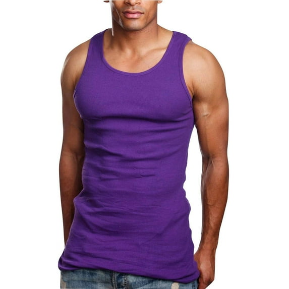 ToBeInStyle Men's A-Shirt Tank Top Muscle Shirt - Purple - 2X-Large
