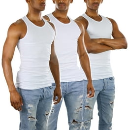 JMR Men's White 100% Cotton Ribbed Tank Tops A- Shirts (6X-Large 6-Pack) 
