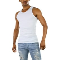 ToBeInStyle Men's A-Shirt Tank Top Muscle Shirt - White - Small