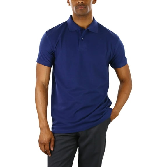 ToBeInStyle Men's Cotton Slim Fit Classic Polo T-Shirt - Navy - 2XL