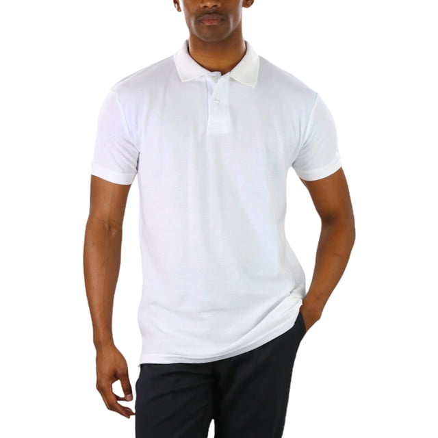 ToBeInStyle Men's Cotton Slim Fit Classic Polo T-Shirt - White - 2XL