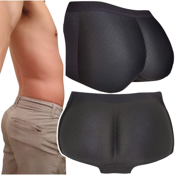 ToBeInStyle Men's Instant Butt Booster Enhancing Padded Lifting Boxer Briefs - Black - Large