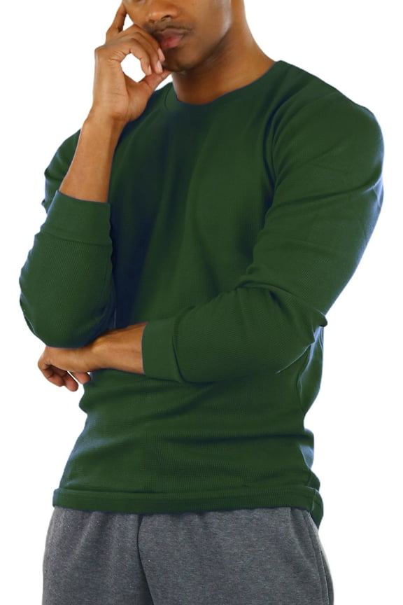 Men's Medium Weight Long Sleeve Waffle Knit Classic Thermal Shirt