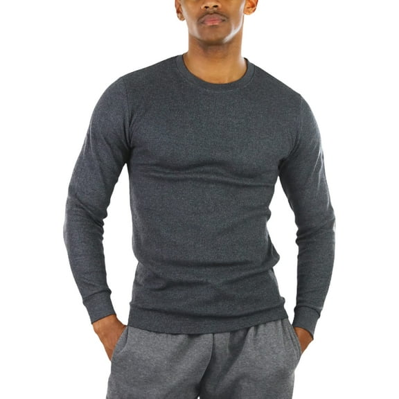 ToBeInStyle Men's Medium Weight Long Sleeve Waffle Knit Classic Thermal Shirt