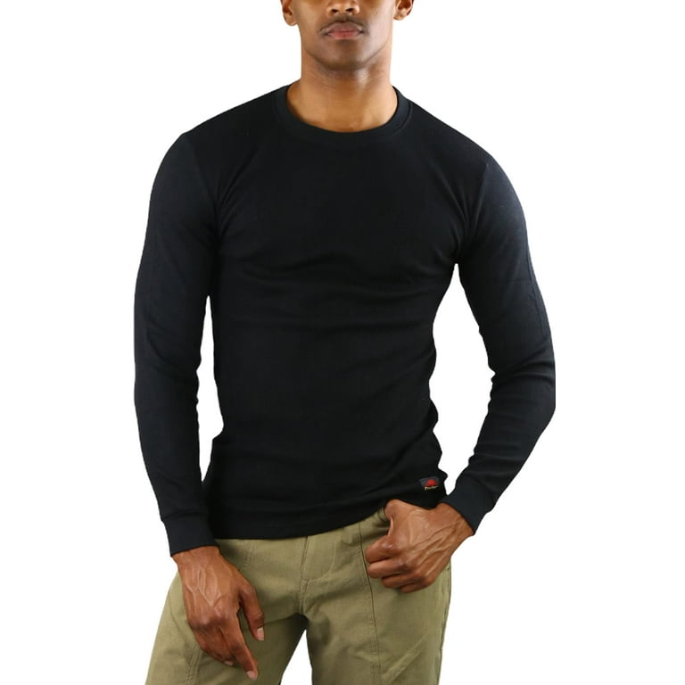 ToBeInStyle Men's Medium Weight Long Sleeve Waffle Knit Classic Thermal  Shirt 