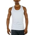 thumbnail image 1 of ToBeInStyle Men's Muscle Cotton Tank Top - White - Small, 1 of 7