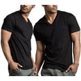 thumbnail image 1 of ToBeInStyle Men's Pack of 100% Cotton Short Sleeve V-Neck Tees, 1 of 4