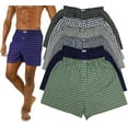 thumbnail image 1 of ToBeInStyle Men's Pack of 3 Assorted Classic Fit Tartan Plaid Boxer Shorts w/ Button Fly - Medium, 1 of 7