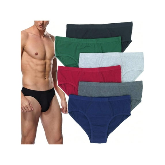 ToBeInStyle Men's Pack of 3 Assorted Cotton Bikini Briefs - Large