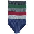 thumbnail image 1 of ToBeInStyle Men's Pack of 3 Assorted Cotton Bikini Briefs w/ Stripes - Medium, 1 of 6