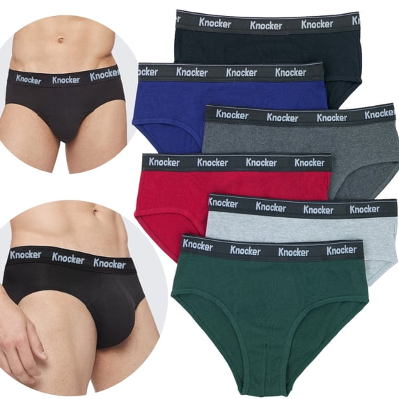 ToBeInStyle Men's Pack of 3 Cotton Waistband Brief Underwear - Assorted w/Thick Waistband - Small
