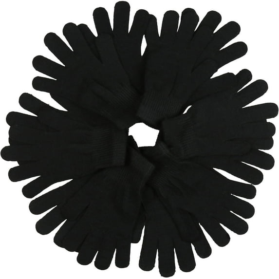 ToBeInStyle Men's Pack of 6 Knit Solid Color Magic Gloves