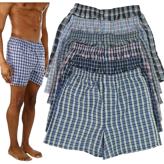 ToBeInStyle Men's Pack of 6 Loose Fit Basic Print Boxer Shorts - Assorted - Medium