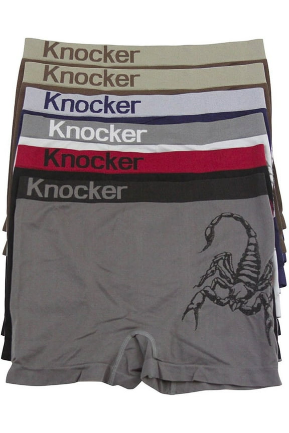 Men's Pack of 6 Seamless Boxer Briefs in Solid and Stripe Designs