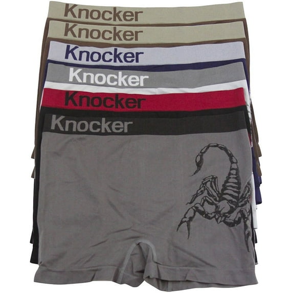 ToBeInStyle Men's Pack of 6 Seamless Boxer Briefs in Solid and Stripe Designs