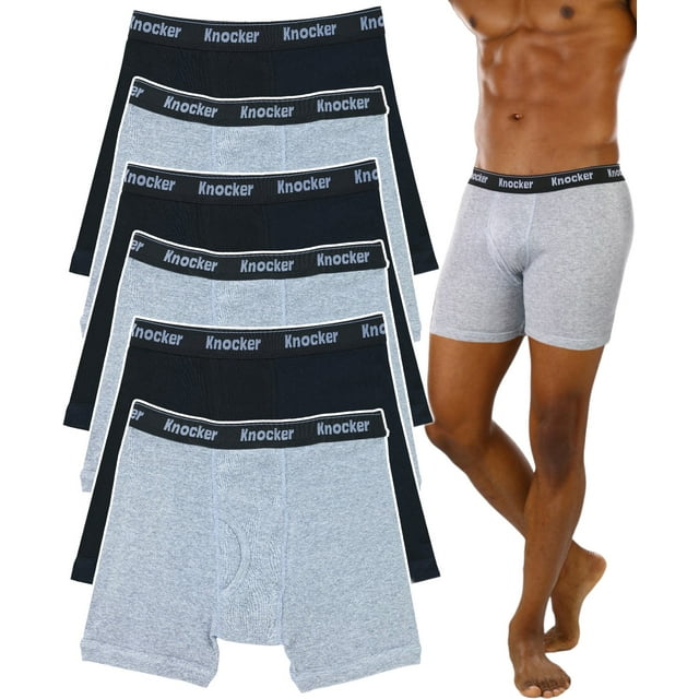 ToBeInStyle Men's Pack of 6 Thick Knocker Waistband Boxer Briefs Underpants - 2X-Large