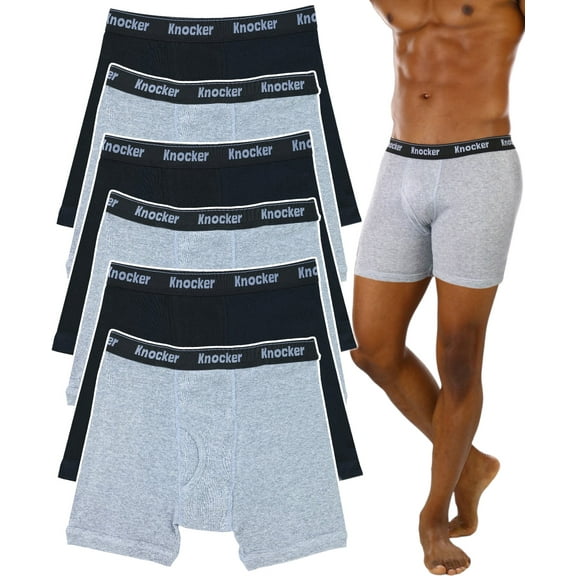 ToBeInStyle Men's Pack of 6 Thick Knocker Waistband Boxer Briefs Underpants - 3X-Large