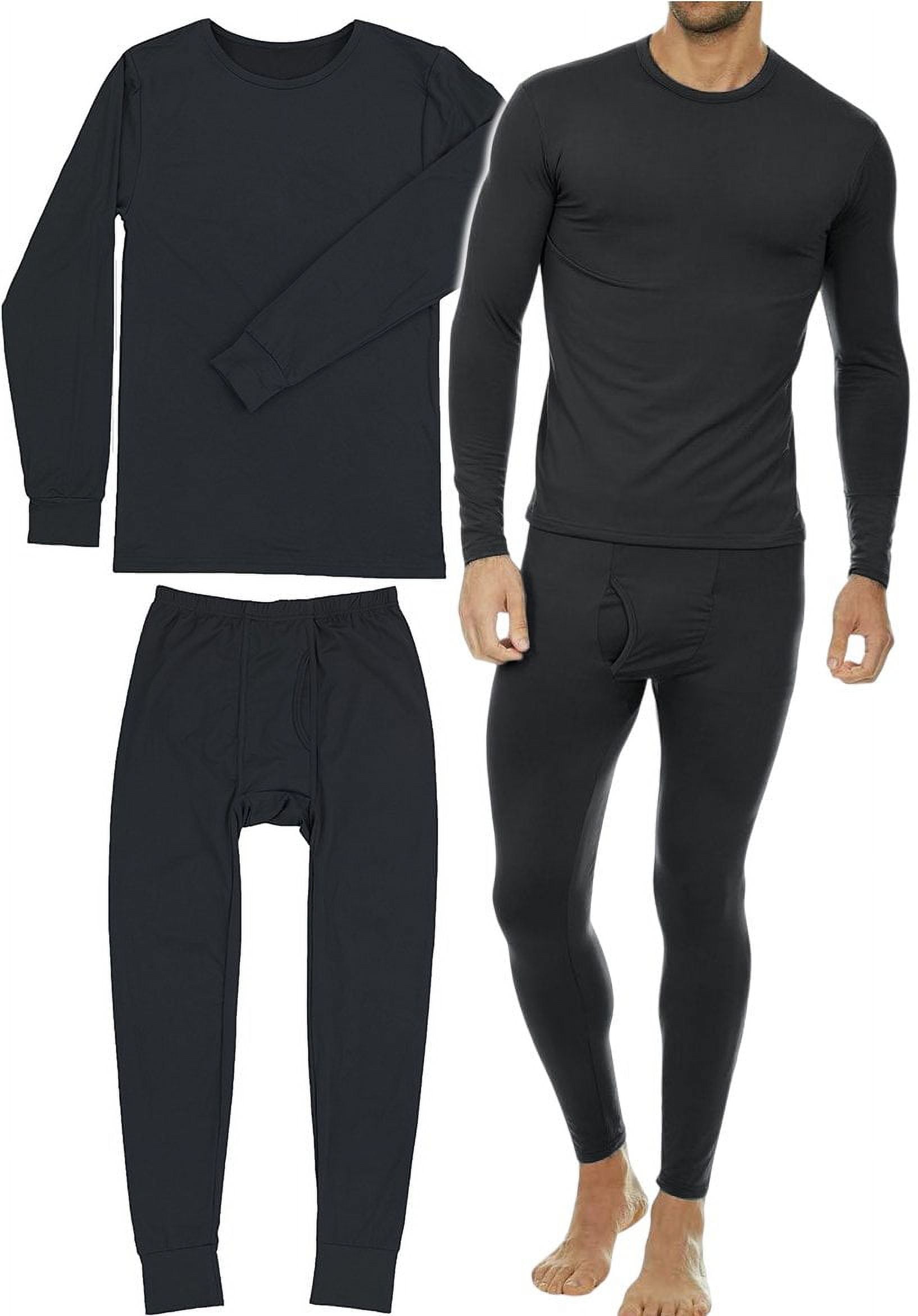 ToBeInStyle Men's Thermal Underwear Sets with Soft Brush Fleece Inner