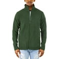 thumbnail image 1 of ToBeInStyle Men's Zip Up Long Sleeve High Collar Polar Fleece Jacket - Dark Green - Small, 1 of 7