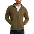 thumbnail image 1 of ToBeInStyle Men's Zip Up Long Sleeve High Collar Polar Fleece Jacket - Olive - 3X-Large, 1 of 3