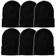 ToBeInStyle Men's Double Layered Winter Warm Basic Beanie Pack of 6