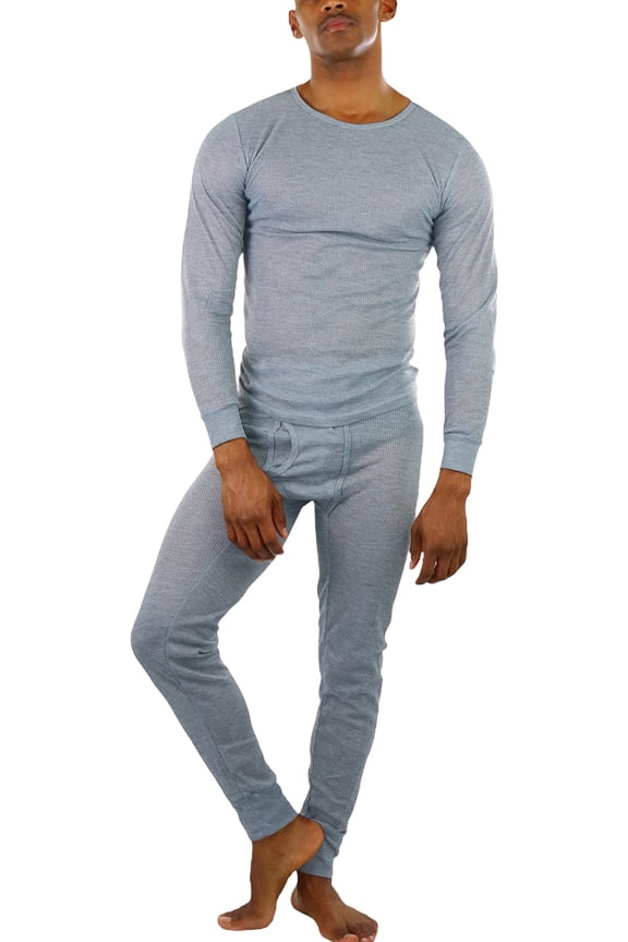 Mens Two-Piece Thermal Set Waffle Knit
