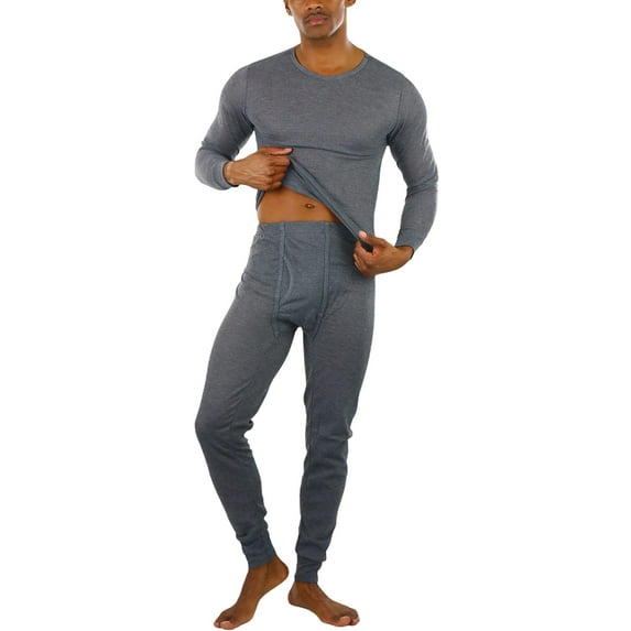 ToBeInStyle Mens Two-Piece Thermal Set Waffle Knit