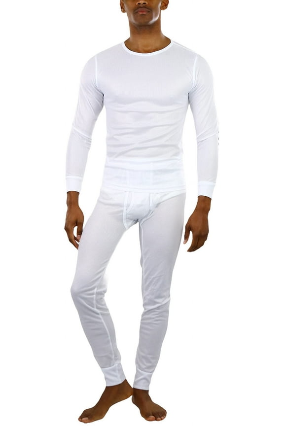 Mens Two-Piece Thermal Set Waffle Knit