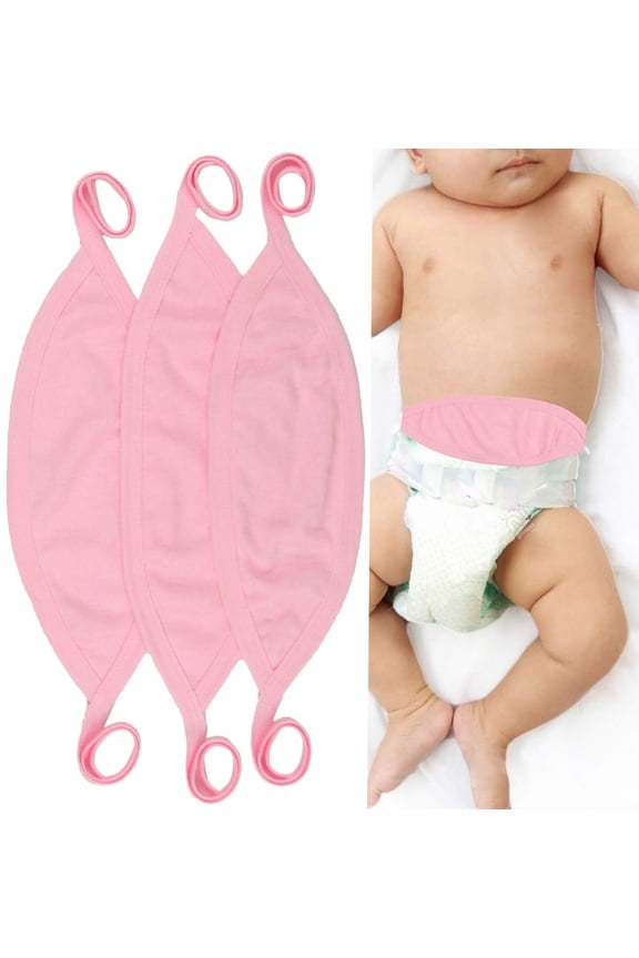 Newborn Babies' 3 Pack Ultra-Soft Cotton Baby Umbilical Belly Binder - Pink