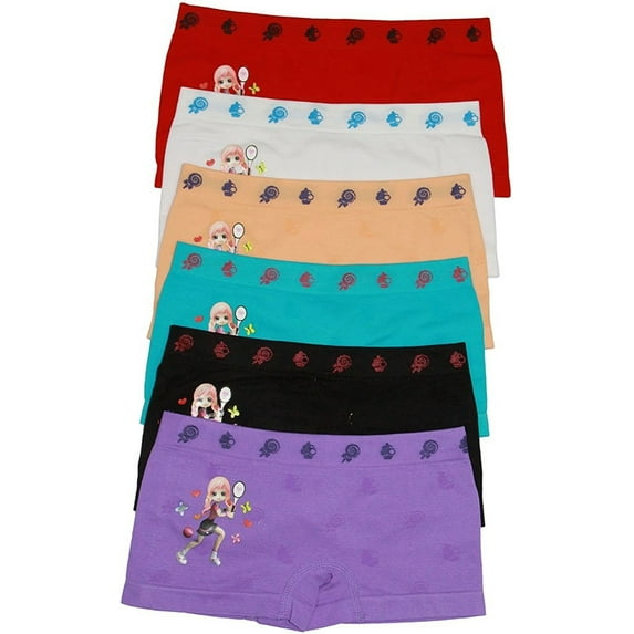 ToBeInStyle Pack Of 6 Girls' Boyshorts - Tennis