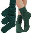 thumbnail image 1 of ToBeInStyle Pack of 3 of Colorful Unisex Fashion Slouch Socks - Hunter Green, 1 of 6