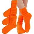 thumbnail image 1 of ToBeInStyle Pack of 3 of Colorful Unisex Fashion Slouch Socks - Orange, 1 of 7