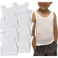 thumbnail image 1 of ToBeInStyle Boy's 6 Pack Basic White A-Shirt Cotton Blend - S, 1 of 2