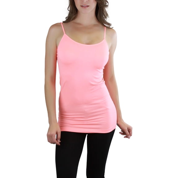 ToBeInStyle Women's 21 Inch Long Nylon Camisole - Coral Reef - One Size