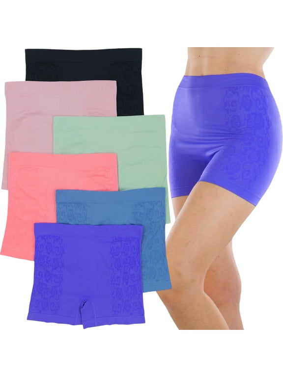 Women's 6 Pack Control Shaping Booty Shorts Boyshorts Seamless Underwear