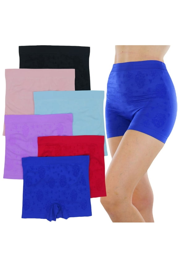 Women's 6 Pack Control Shaping Booty Shorts Boyshorts Seamless Underwear