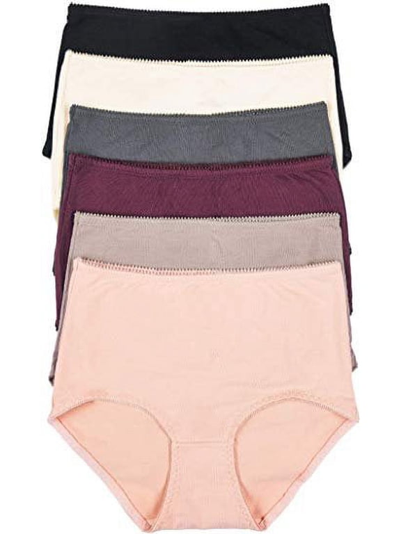Women's 6 Pack High Waisted Control Briefs - Simple Basic - Small