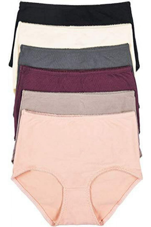 Women's 6 Pack High Waisted Control Briefs - Simple Basic - Small