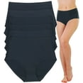 thumbnail image 1 of ToBeInStyle Women's 6 Pack High Waisted Seamless Basic Laser Cut Panties - Black - 4X-Large, 1 of 7