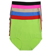 ToBeInStyle Womens 6 Pack Laser-Cut Tummy Control Panties - Basic Assorted - Small