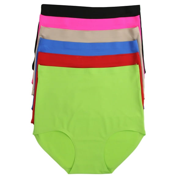 ToBeInStyle Women's 6 Pack Laser-Cut Tummy Control Panties - Basic Assorted - Small