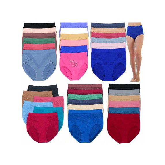 ToBeInStyle Women's 6 Pack Of Randomly Assorted Seamless Briefs - 2X