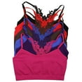 thumbnail image 1 of ToBeInStyle Women's 6 Pack Seamless Bralettes Floral Lace Back, 1 of 2