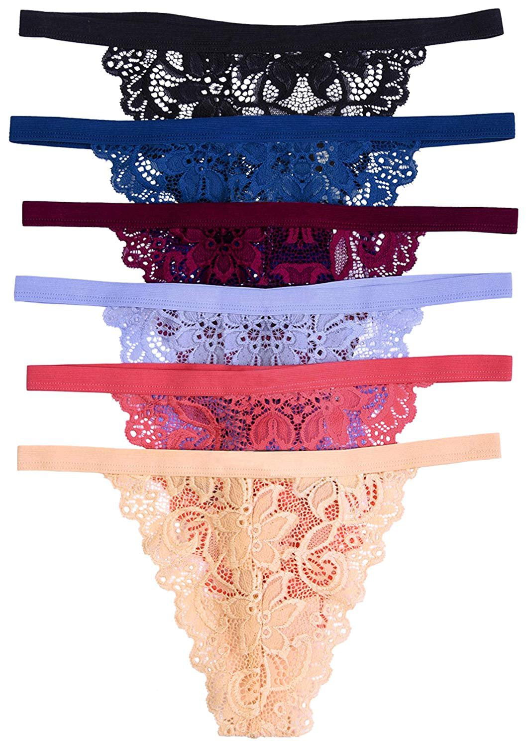 ToBeInStyle Women's 6-Pack Sexy Delicate Sheer Floral Lace Design Underwear  - Assorted - S at  Women's Clothing store