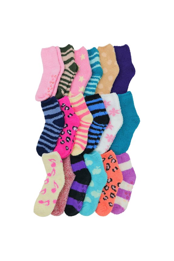 Women's 6 Pairs of Randomly Assorted Print Soft Plush Warm Fuzzy Socks - One Size
