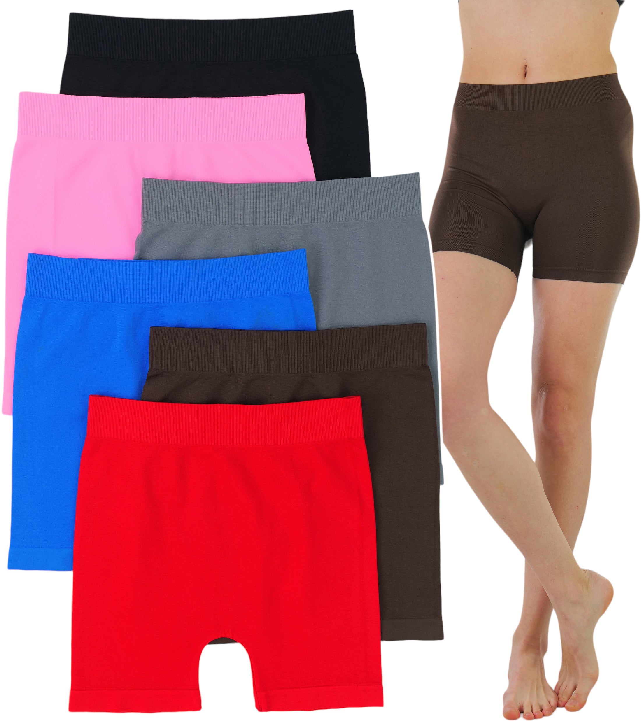 ToBeInStyle Women's 6 Pairs of Seamless Spandex Layering Under Skirts ...
