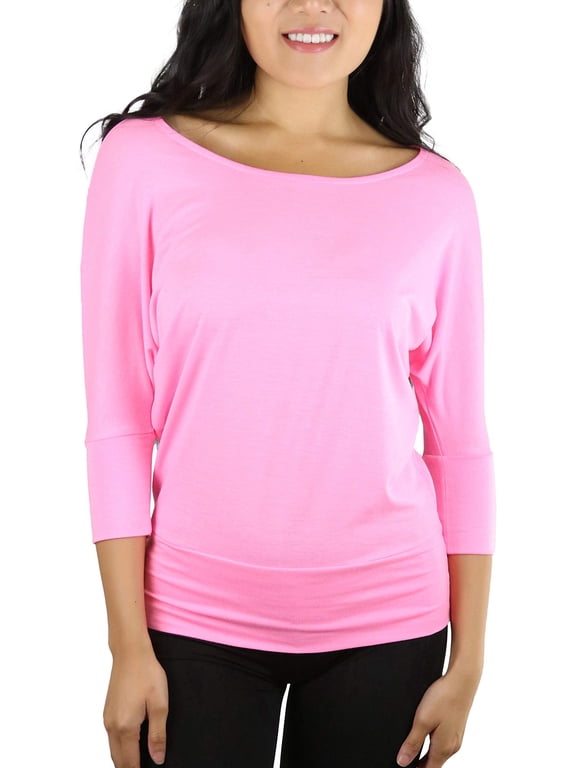 Women's Boat Neck Dolman Style Blouse